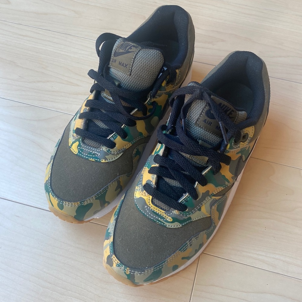 Nike Air Max 1 Printed (Camo) | size 6.5 youth, womens 8 or EU 39